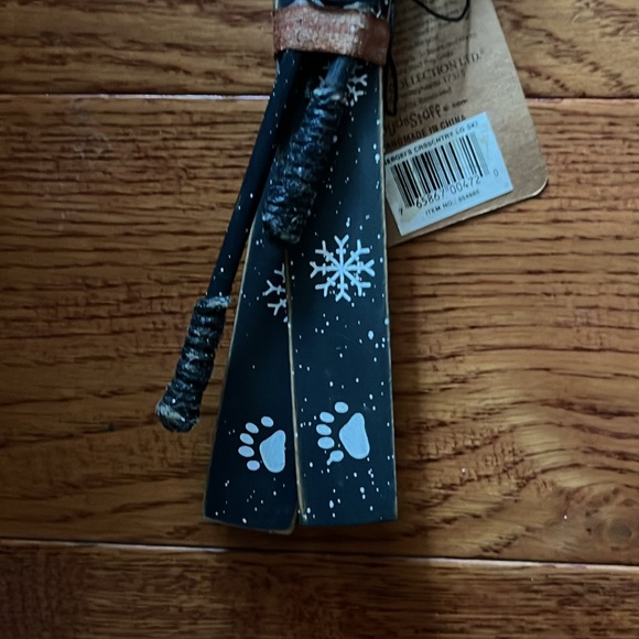 Sergeis Hunter green cross country wood skis Boyd’s Bear doll 9.50” nos EX - Picture 6 of 7